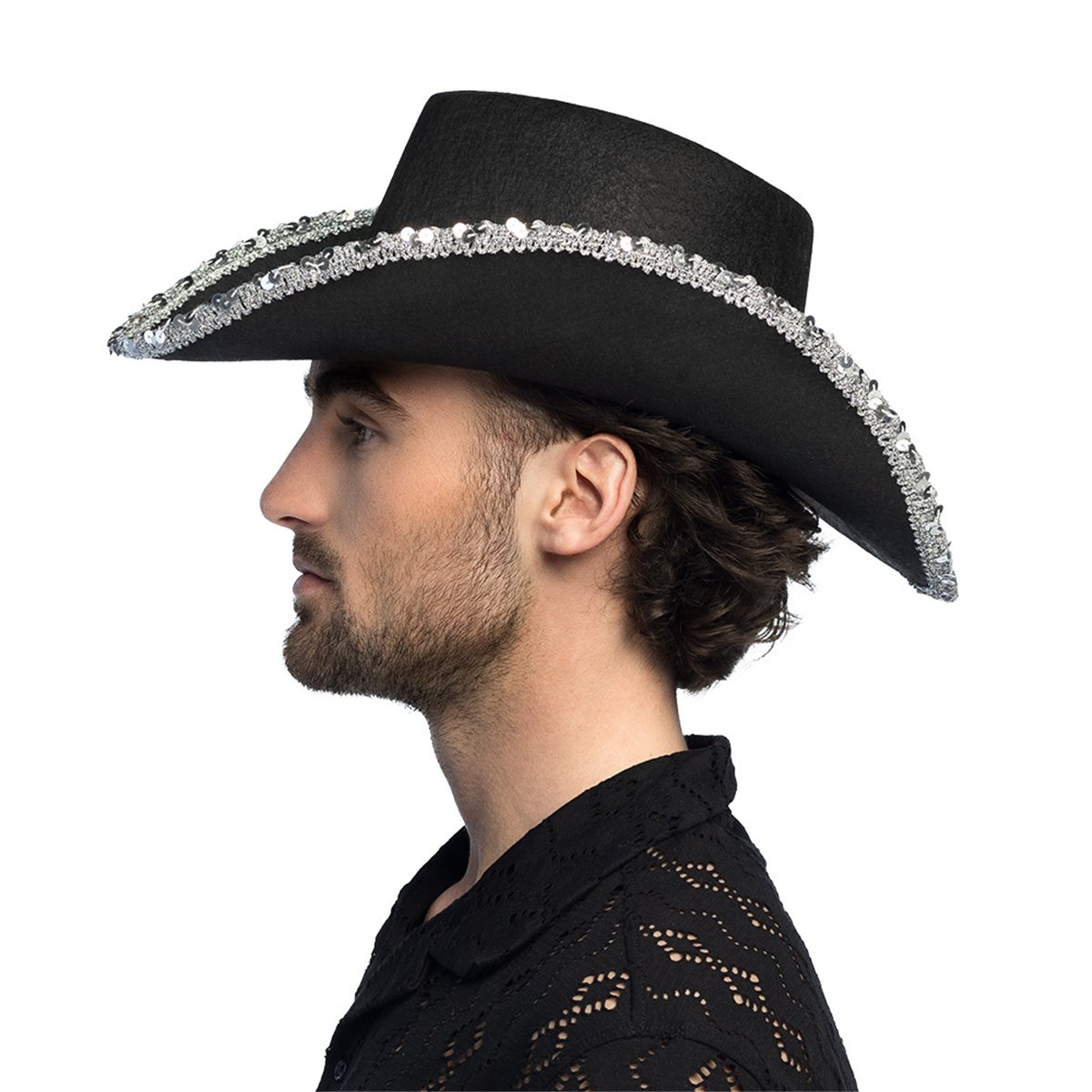 Hvid Cowboyhat Bronco i ruskindslook – klassisk westernhat Hvid Cowboyhat Bronco i ruskindslook – klassisk westernhat