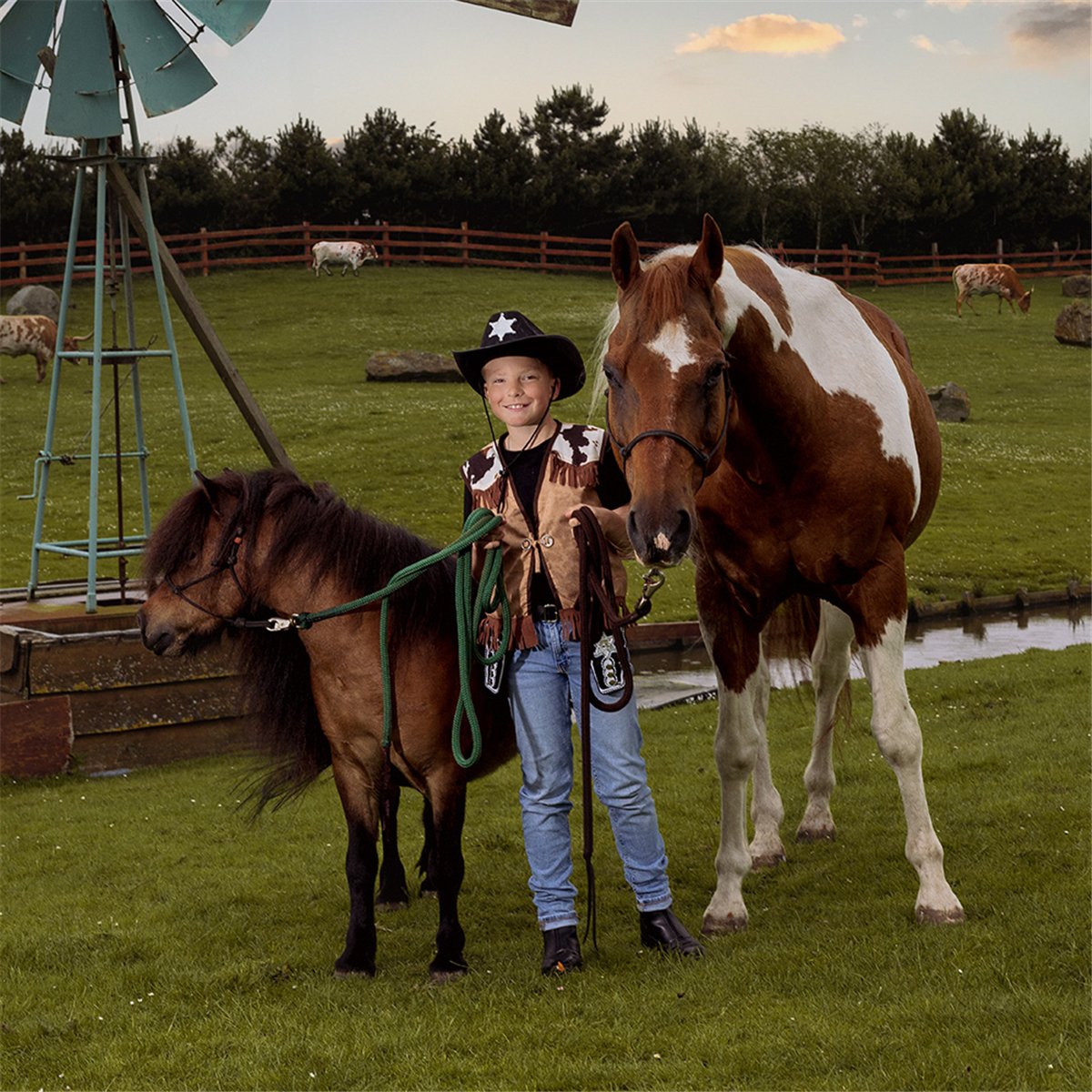 Sort Cowboyhat til Børn med Sheriffstjerne Sort Cowboyhat til Børn med Sheriffstjerne