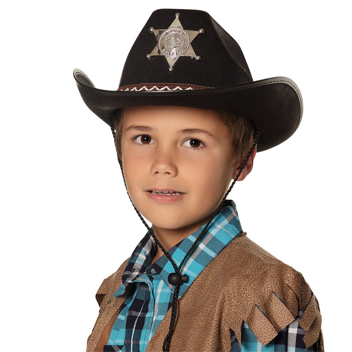 Sort Cowboyhat til Børn med Sheriffstjerne Sort Cowboyhat til Børn med Sheriffstjerne