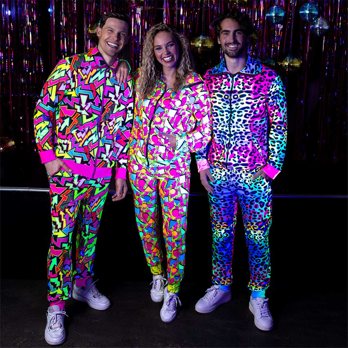 Neon Træningsdragt str. S – UV joggingsæt til 80'er, 90'er og neon rave Neon Træningsdragt str. S – UV joggingsæt til 80'er, 90'er og neon rave