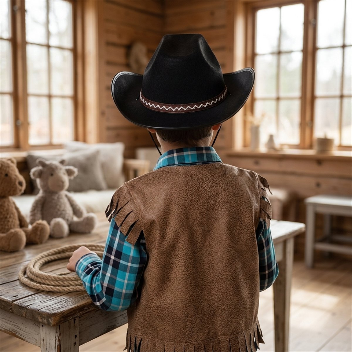 Sort Cowboyhat til Børn med Sheriffstjerne Sort Cowboyhat til Børn med Sheriffstjerne