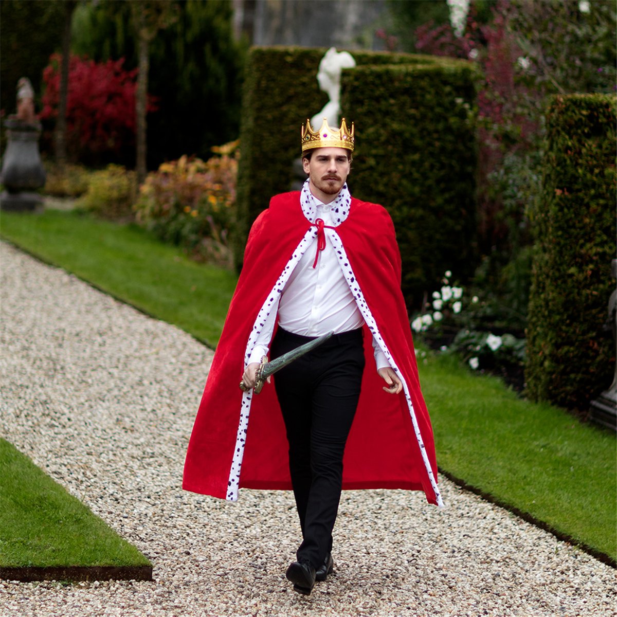 Kongekappe til Voksne 140 cm - Kongekostume med Hermelinskant