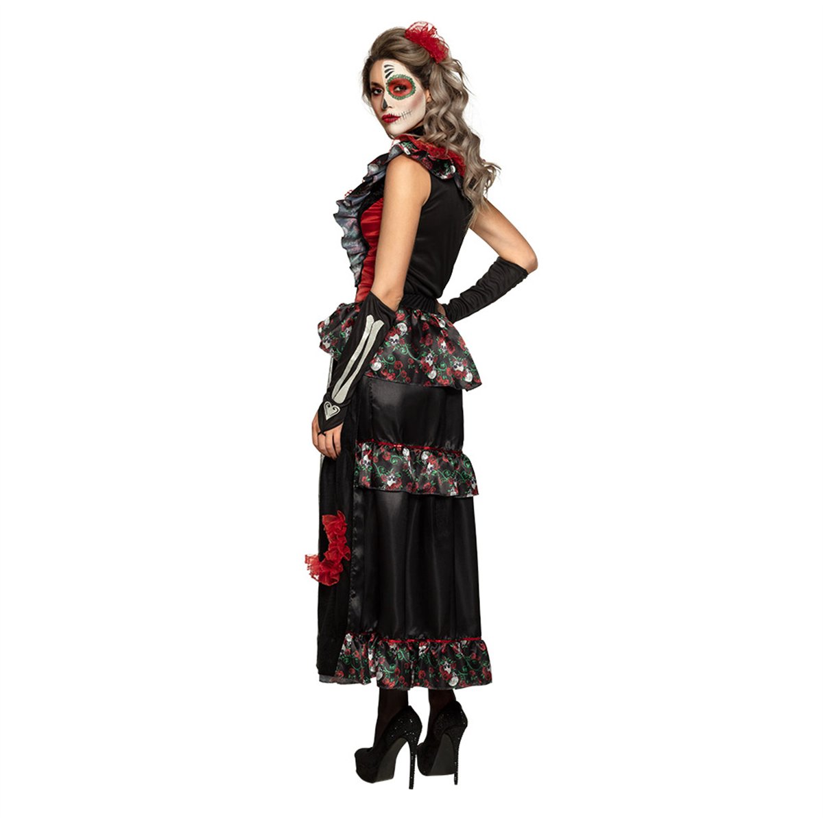 La Muerte Kostume str. 36/38 - Sexet Skeletkjole Day of the Dead