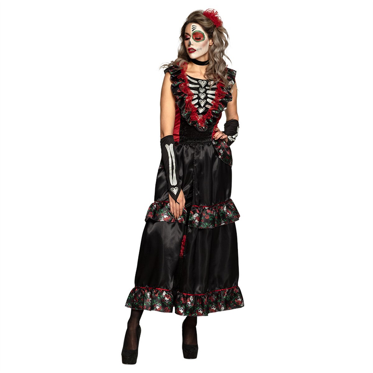 La Muerte Kostume str. 36/38 - Sexet Skeletkjole Day of the Dead La Muerte Kostume str. 36/38 - Sexet Skeletkjole Day of the Dead
