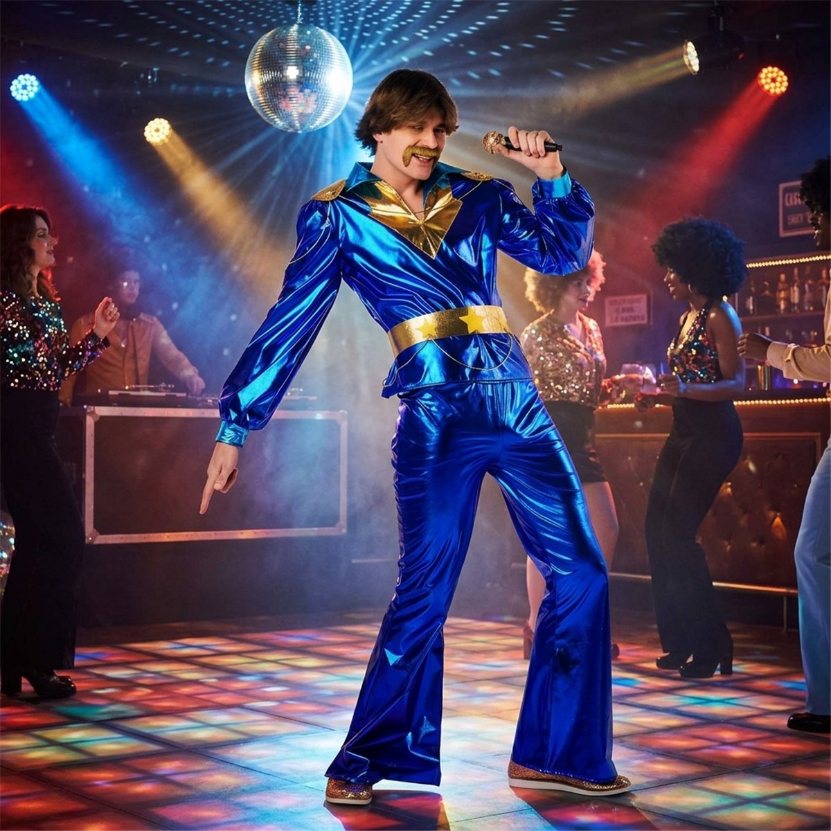 Disco kostume herre str. M/L - 70'er discos&aelig;t