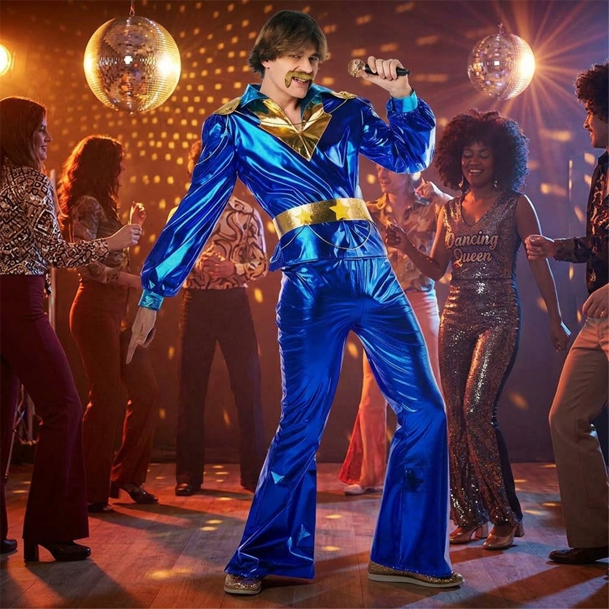 Disco kostume herre str. M/L - 70'er discos&aelig;t