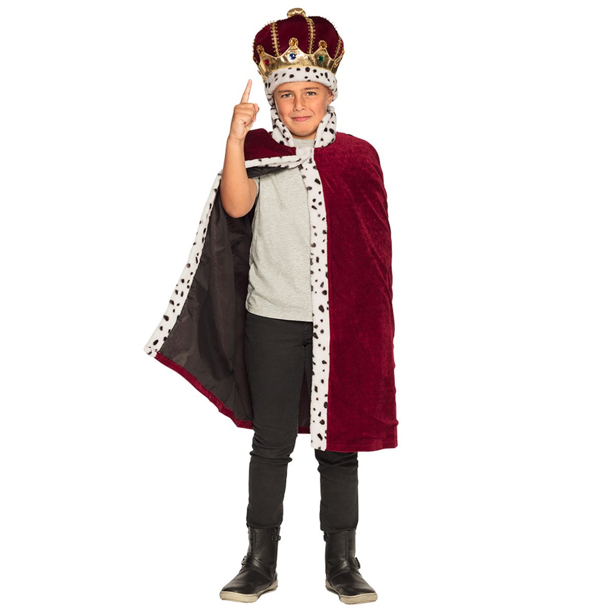Kongekappe til Børn 90 cm - Kongekostume med Hermelinskant Kongekappe til Børn 90 cm - Kongekostume med Hermelinskant