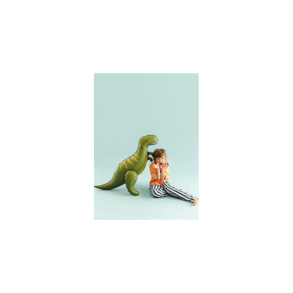 Standing foil balloon T-Rex, 93x79 cm, green Standing foil balloon T-Rex, 93x79 cm, green