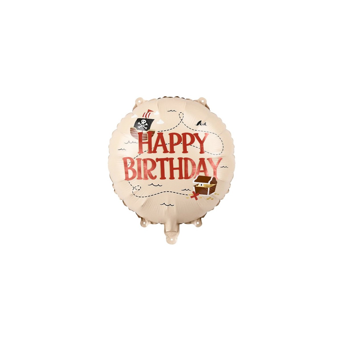Foil balloon Happy Birthday Pirates, 35 cm, beige Foil balloon Happy Birthday Pirates, 35 cm, beige