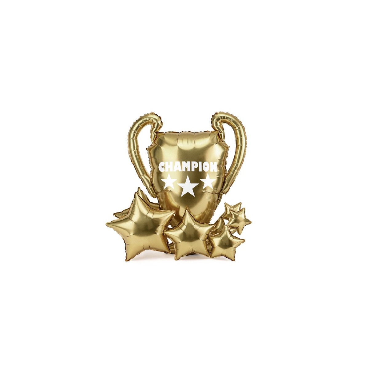 Standing foil balloon Trophy with stars, 83x87 cm, gold Standing foil balloon Trophy with stars, 83x87 cm, gold