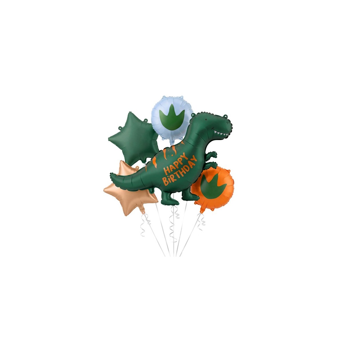 Foil balloon set Dinosaur Happy Birthday, mix (1 pkt / 5 pc.) Foil balloon set Dinosaur Happy Birthday, mix (1 pkt / 5 pc.)