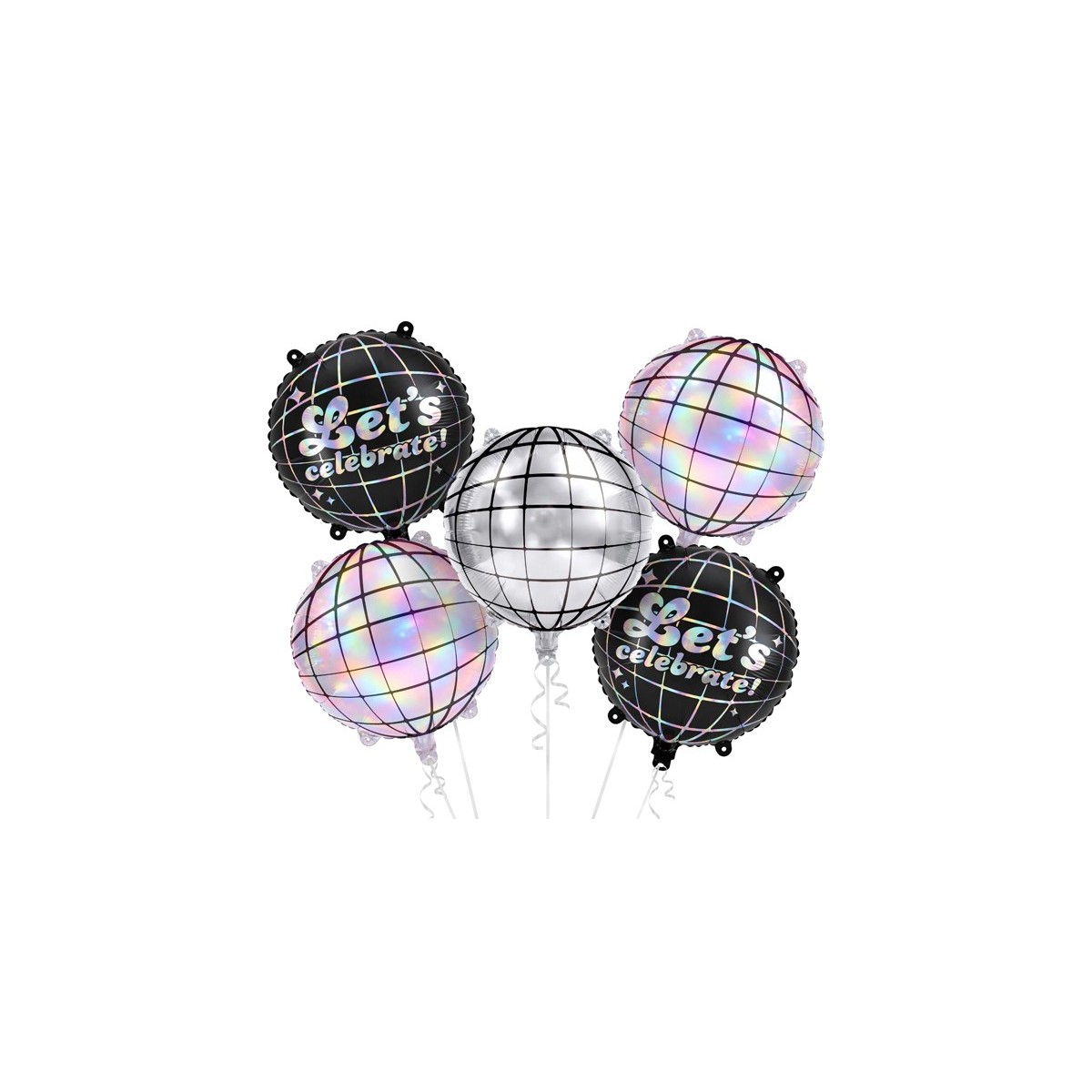 Foil balloon set Disco Balls, 35 cm, mix (1 pkt / 5 pc.) Foil balloon set Disco Balls, 35 cm, mix (1 pkt / 5 pc.)