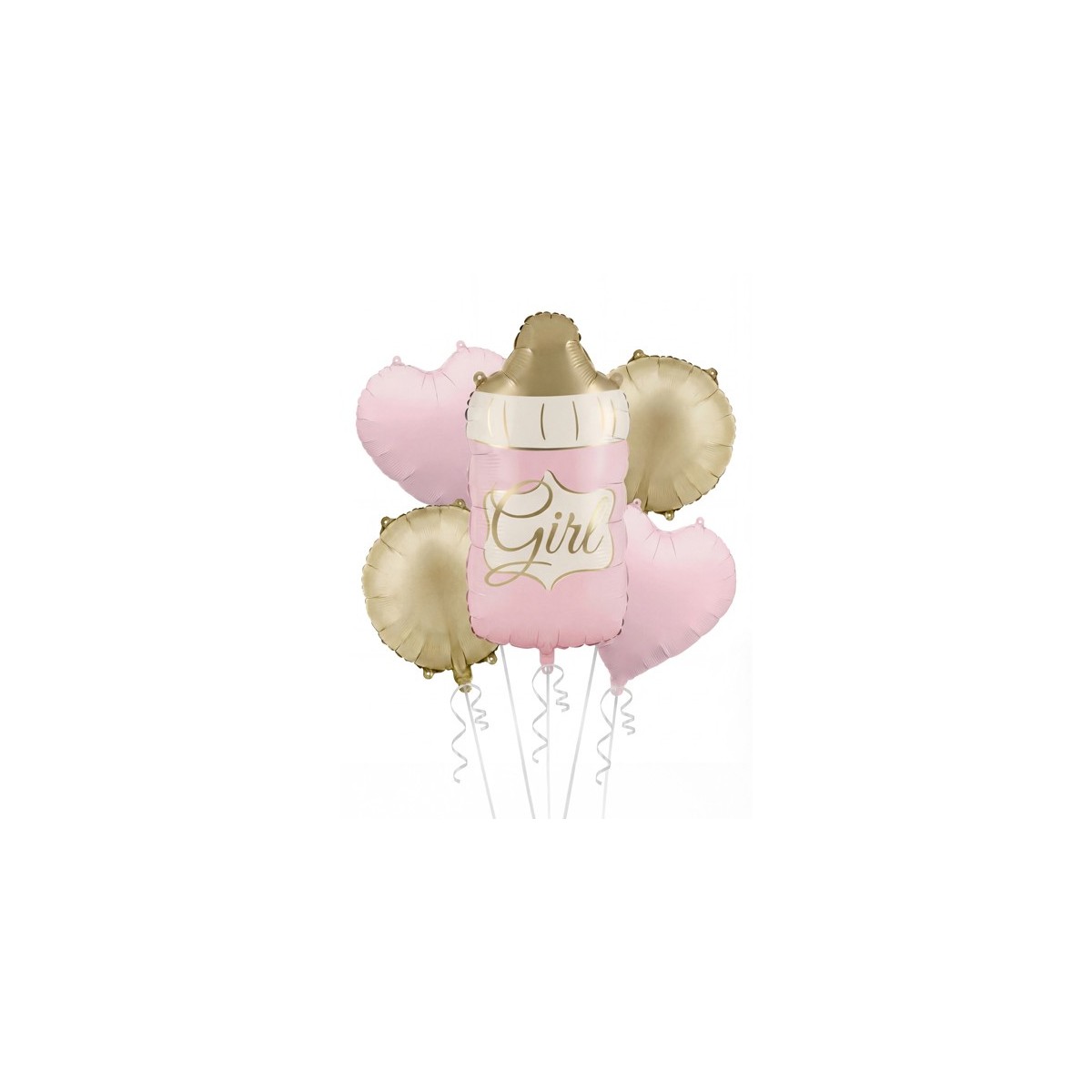 Foil balloon set Baby Bottle Girl, pink (1 pkt / 5 pc.) Foil balloon set Baby Bottle Girl, pink (1 pkt / 5 pc.)