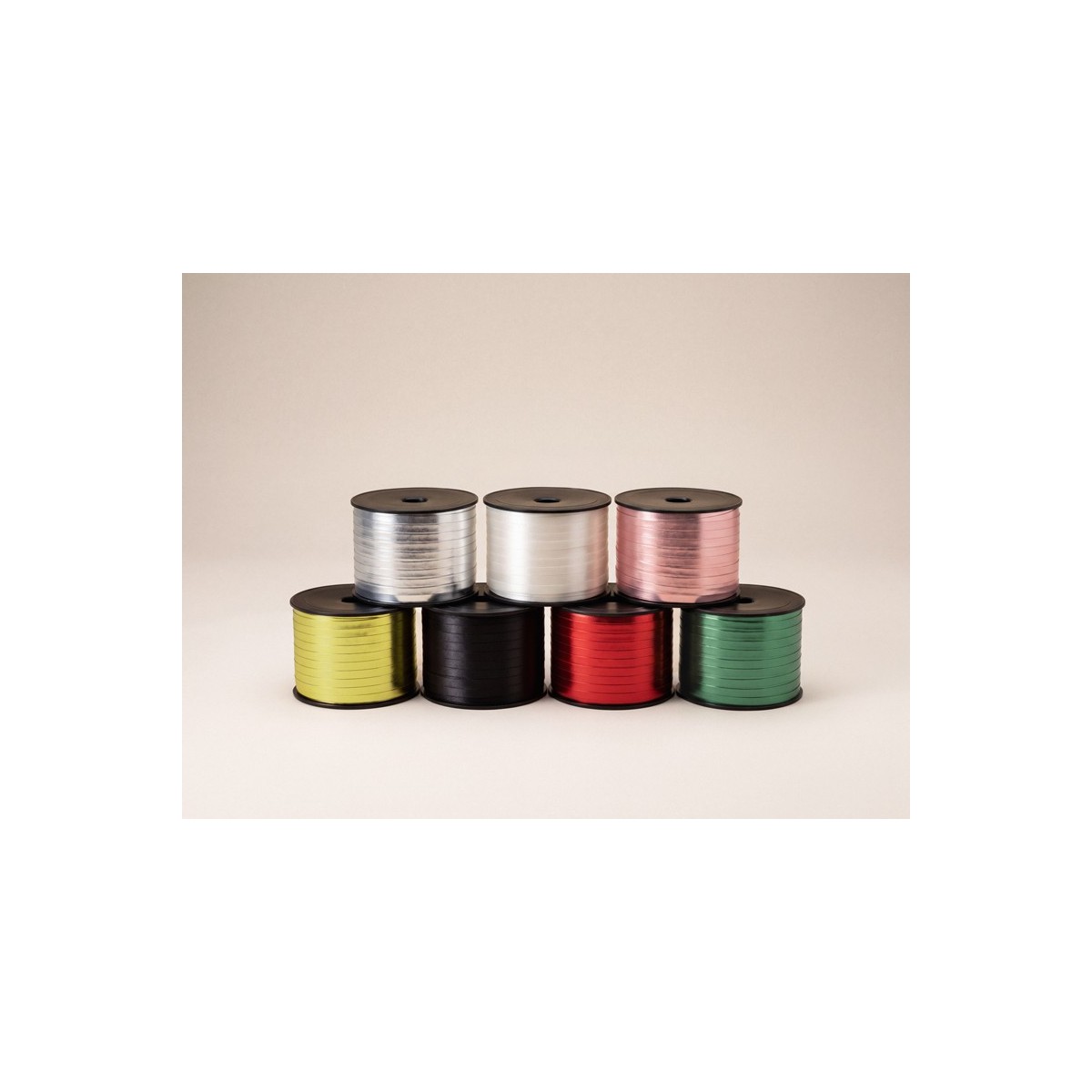 Metallic plastic ribbon, 5mm/25m, gold Metallic plastic ribbon, 5mm/25m, gold