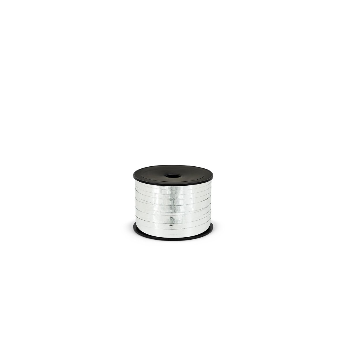 Metallic plastic ribbon, 5mm/90m, silver Metallic plastic ribbon, 5mm/90m, silver
