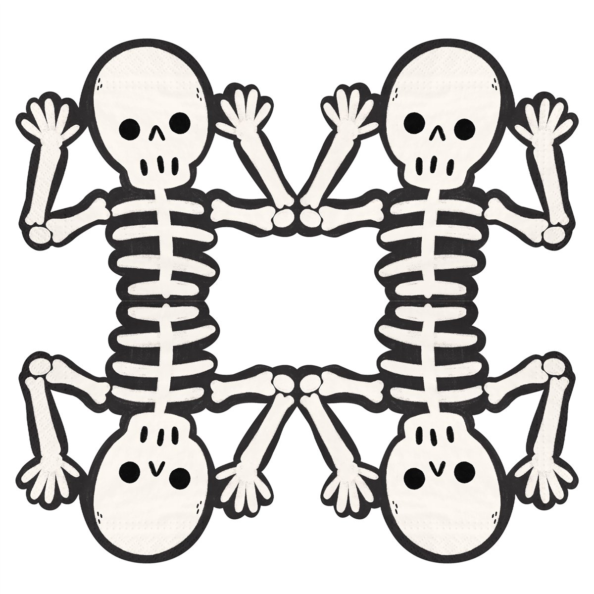 12 stk. Skeletservietter til halloween - Spooky Friends 12 stk. Skeletservietter til halloween - Spooky Friends
