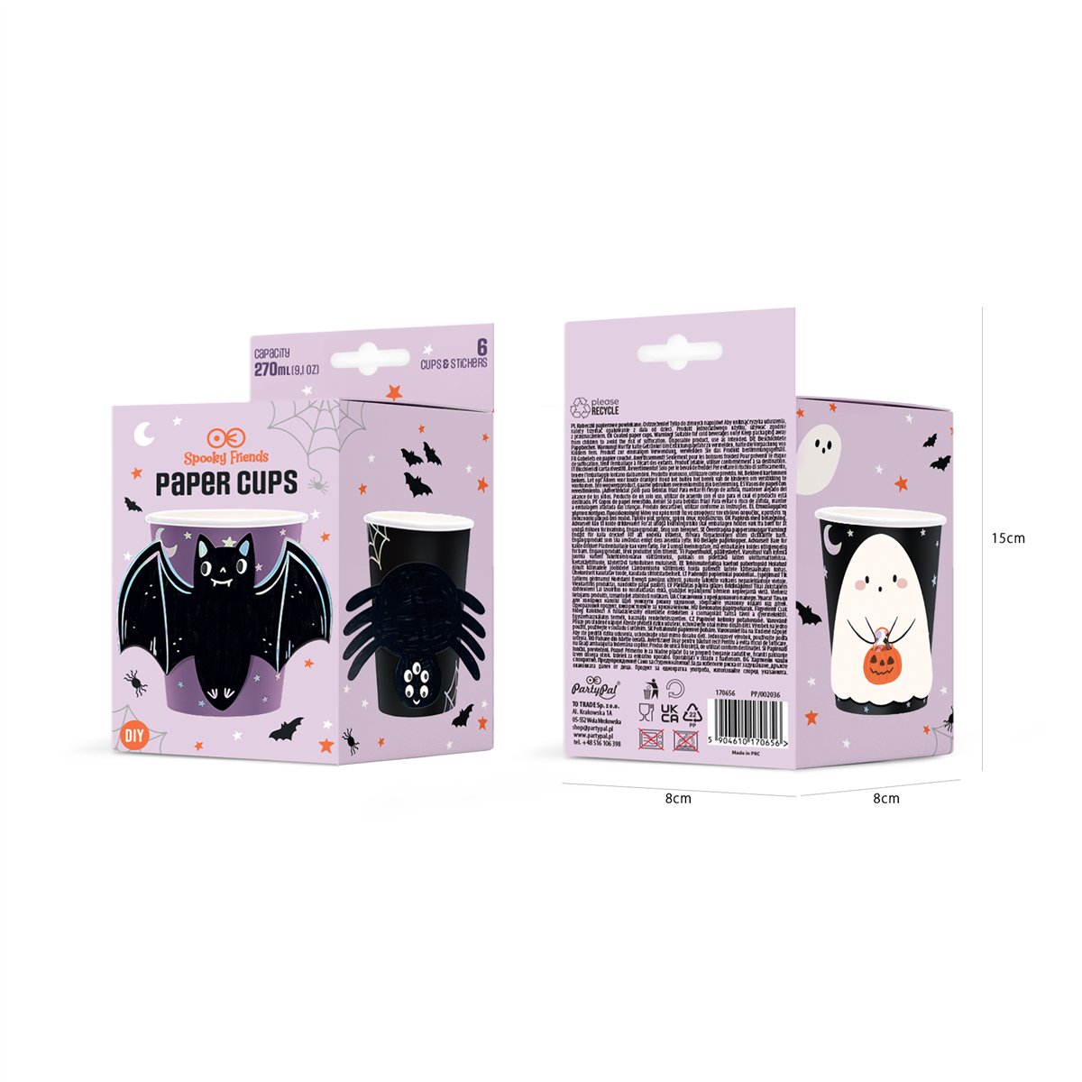 6 stk. Halloween Papkrus Spooky Friends 270 ml - DIY 6 stk. Halloween Papkrus Spooky Friends 270 ml - DIY