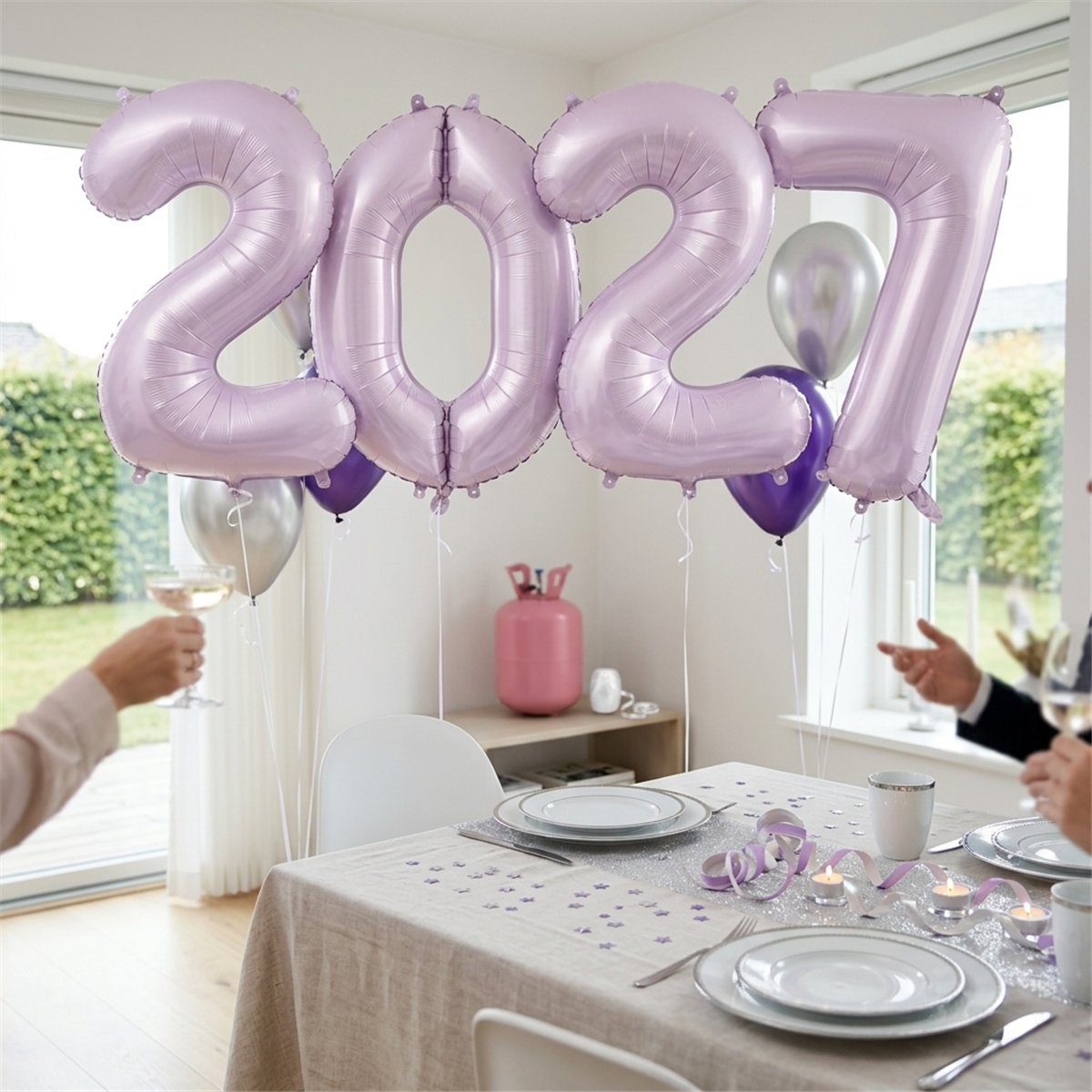 Folieballon Tal 2027 Pastel Lavendel 72 cm Helium Sæt Folieballon Tal 2027 Pastel Lavendel 72 cm Helium Sæt