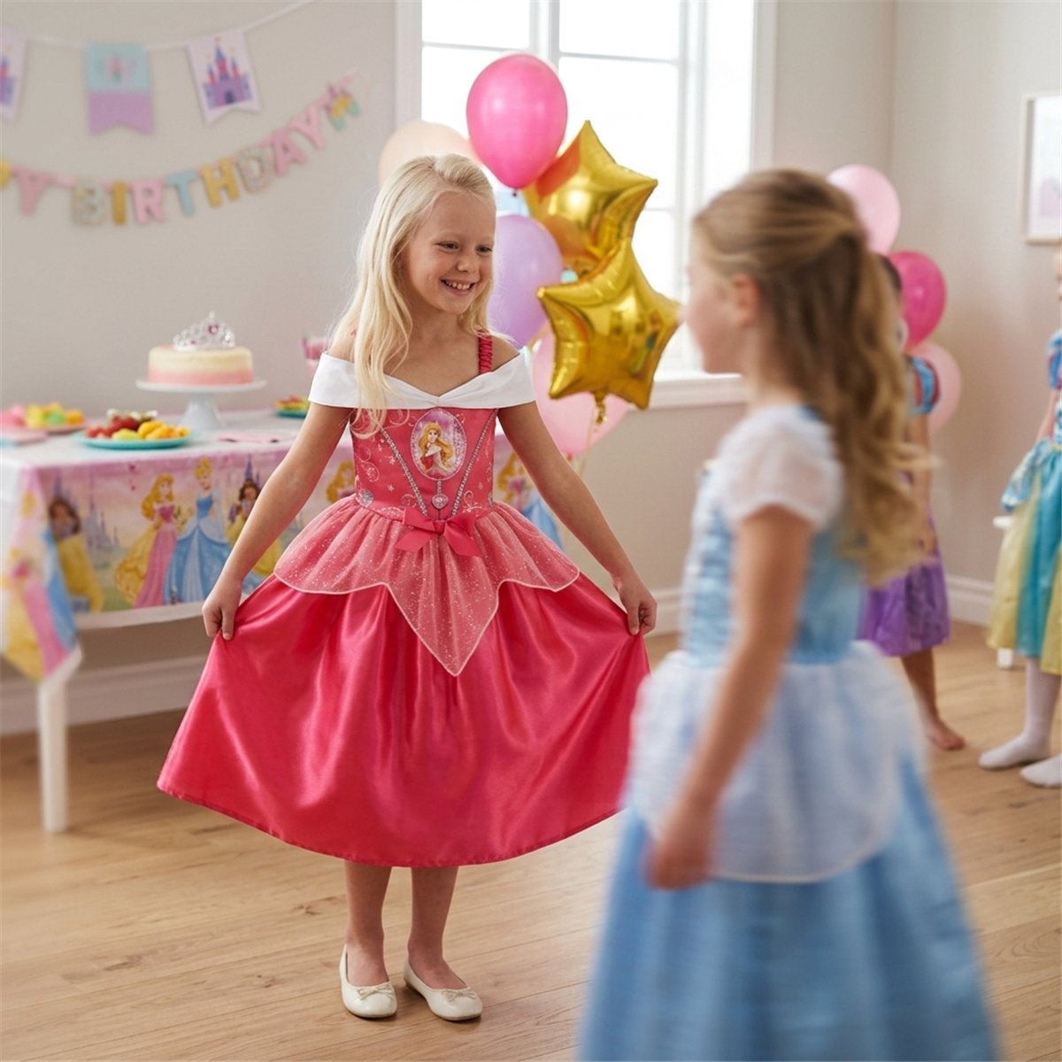 Tornerose str. S (104 cm) kostume til børn – Disney® prinsessekjole, Tornerose str. S (104 cm) kostume til børn – Disney® prinsessekjole,