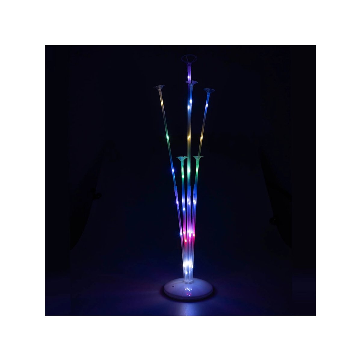 LED Ballonstativ transparent 70 cm til 7 balloner