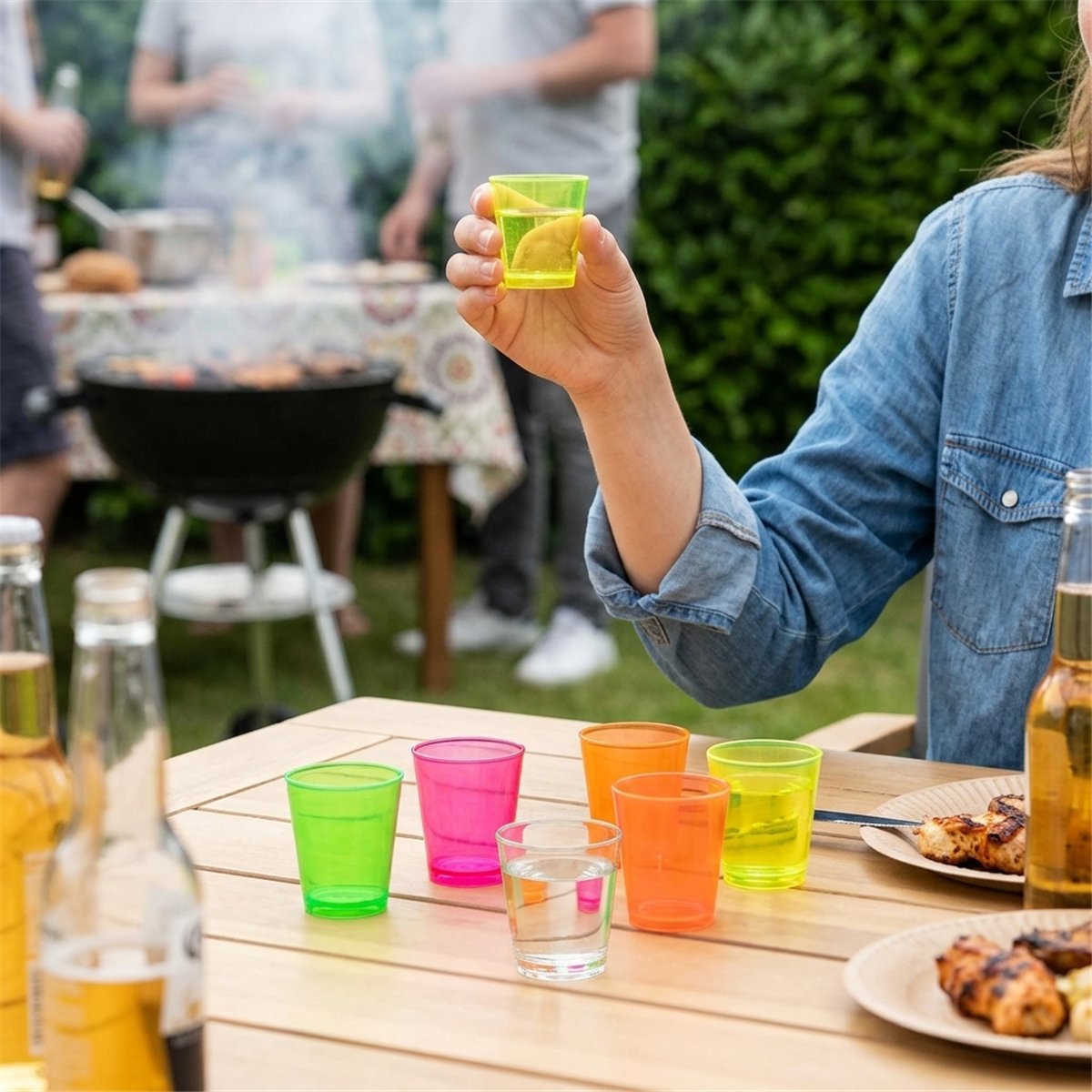 50 stk. Genbrugelige Shotglas i Neon – 30 ml Plastglas i 4 Farver 50 stk. Genbrugelige Shotglas i Neon – 30 ml Plastglas i 4 Farver