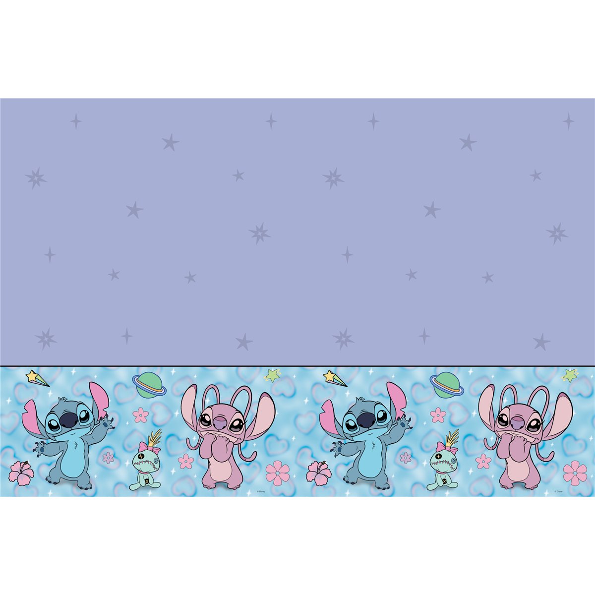 Disney® Stitch & Angel plastdug lilla 120x180 cm Disney® Stitch & Angel plastdug lilla 120x180 cm
