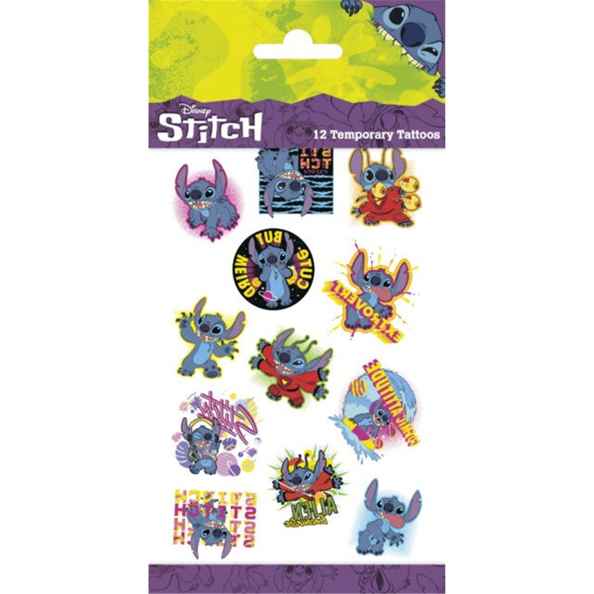 12 stk. Disney® Stitch tatoveringer – midlertidige 12 stk. Disney® Stitch tatoveringer – midlertidige