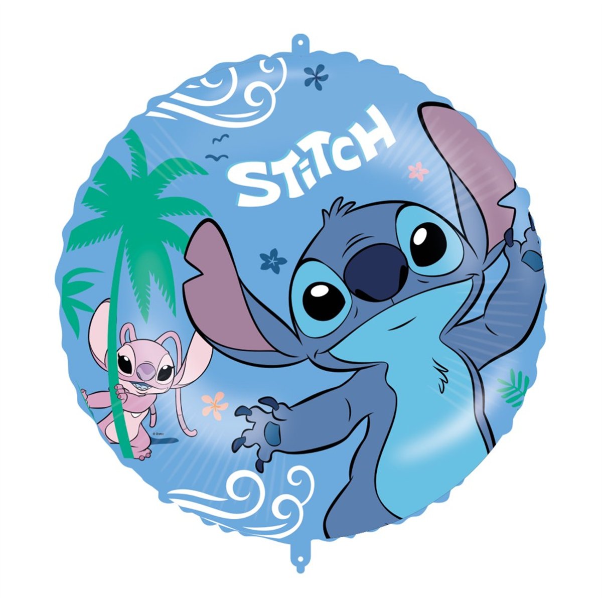 Disney® Stitch folieballon rund 46 cm blå Disney® Stitch folieballon rund 46 cm blå