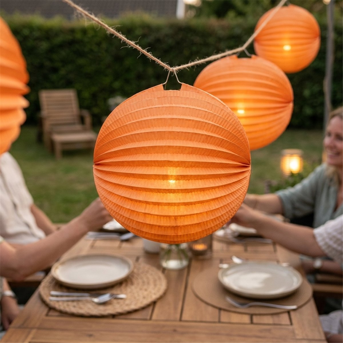 Rund Papirlanterne til Ophæng Orange 25 cm Rund Papirlanterne til Ophæng Orange 25 cm
