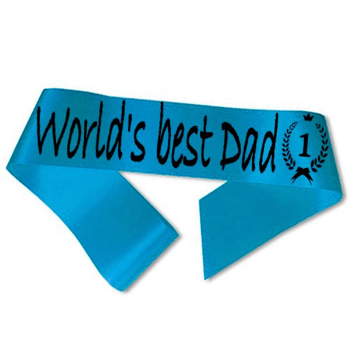 World's best Dad Ordensbånd Aquablå med Hvidt Tryk World's best Dad Ordensbånd Aquablå med Hvidt Tryk