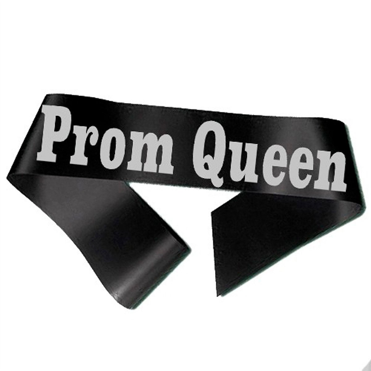 Prom Queen Ordensbånd Sort med Sølvtryk Prom Queen Ordensbånd Sort med Sølvtryk
