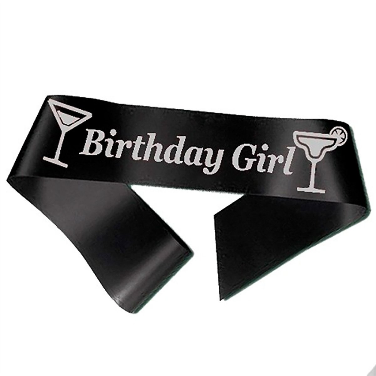Birthday Girl Ordensbånd Sort med Metallic Sølvtryk Birthday Girl Ordensbånd Sort med Metallic Sølvtryk