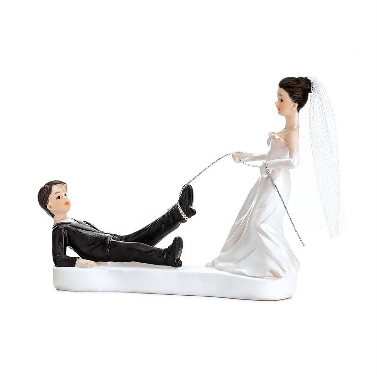Bryllupsfigur Brud Fanger Gom Sort og Hvid 18 cm Bryllupsfigur Brud Fanger Gom Sort og Hvid 18 cm