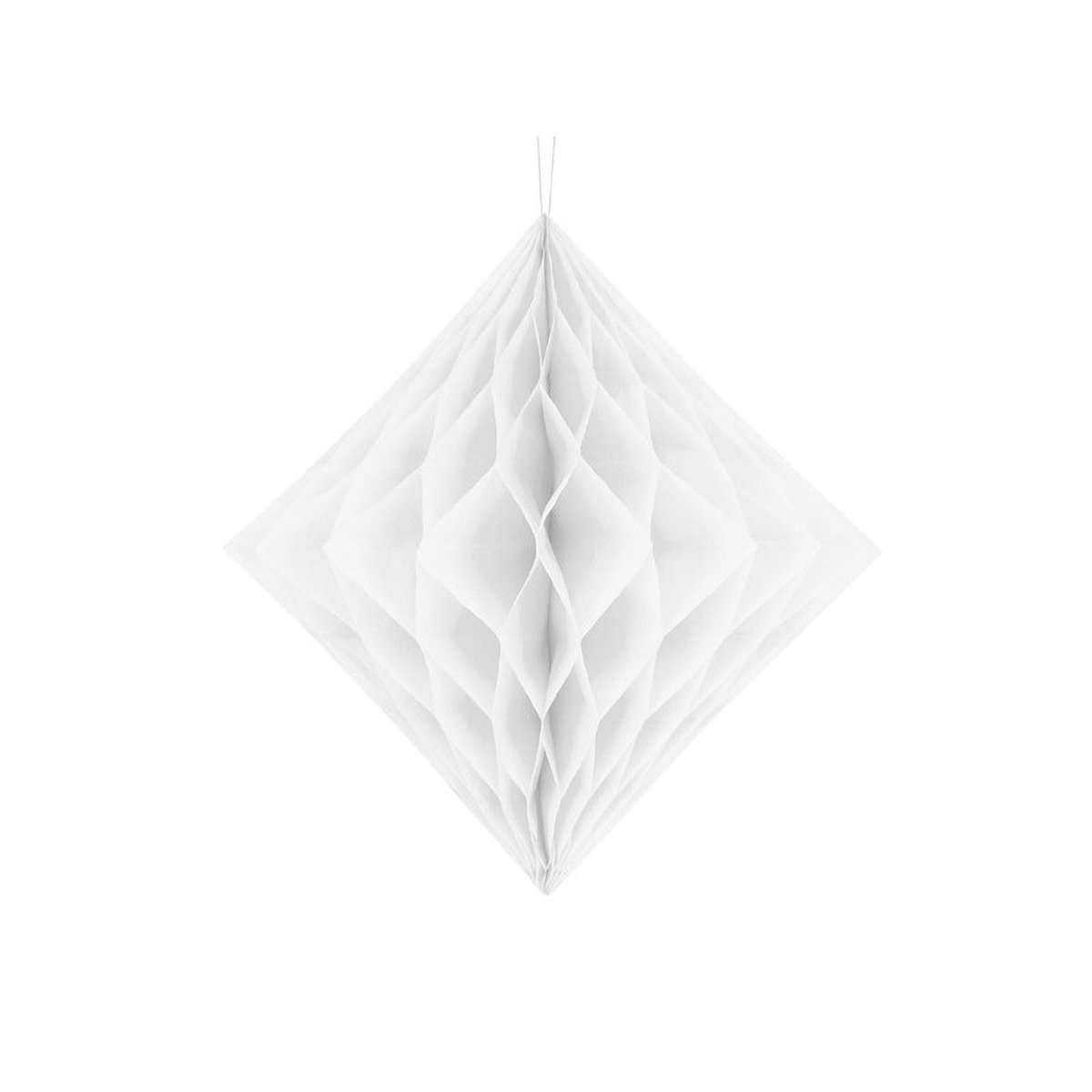 Papirdekoration Honeycomb Diamant hvid 20 cm Papirdekoration Honeycomb Diamant hvid 20 cm