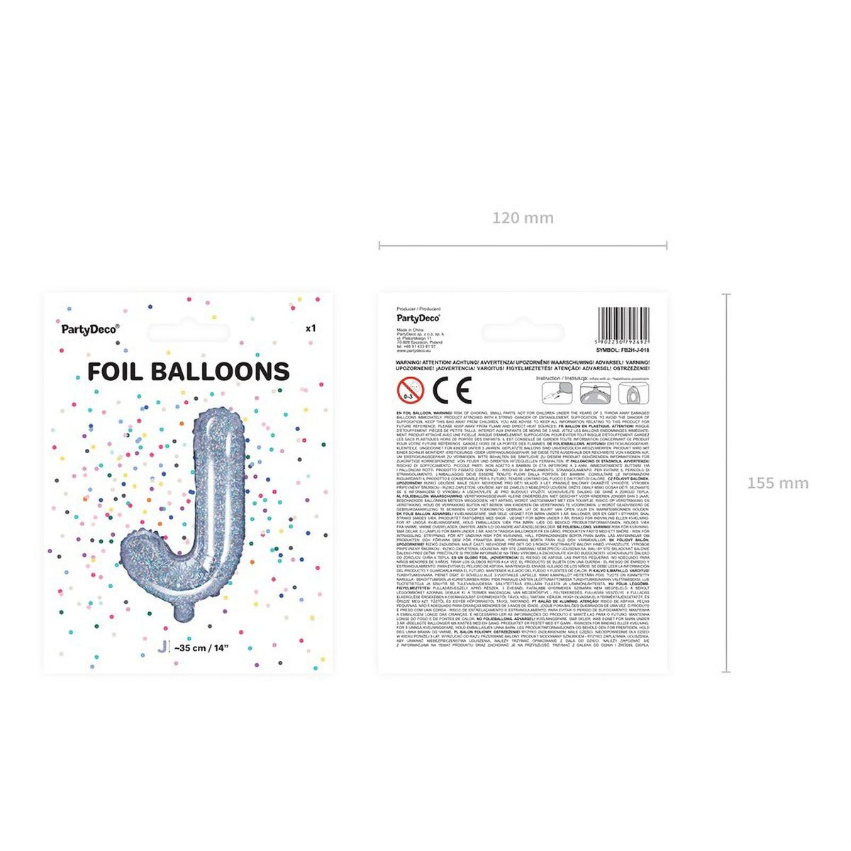 Folieballon Bogstav J Holografisk 35 cm til Luft Folieballon Bogstav J Holografisk 35 cm til Luft