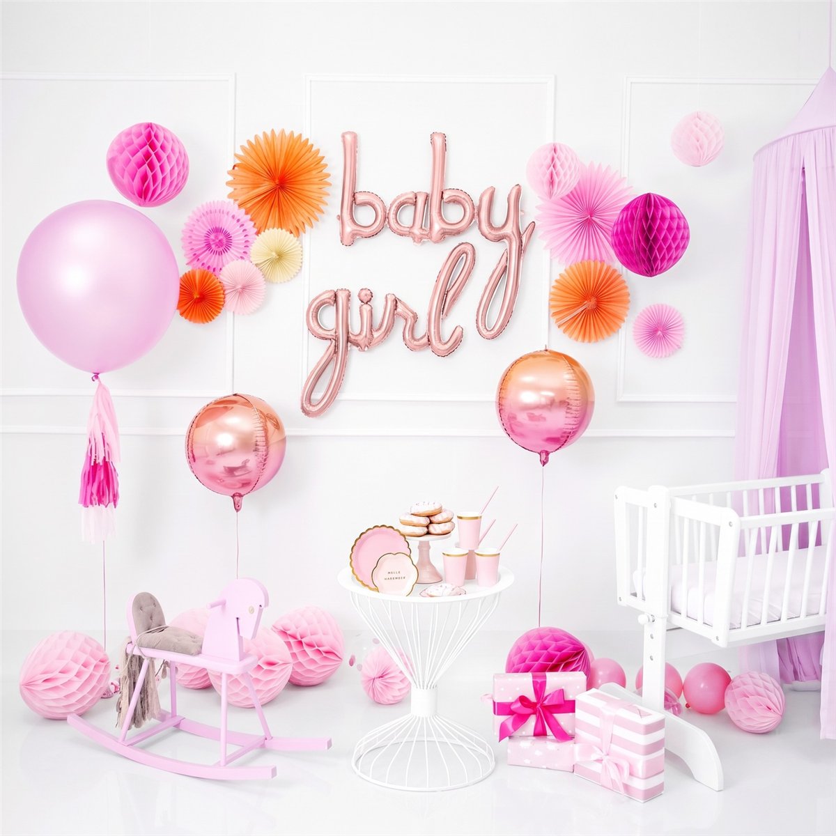 K&aelig;mpe Latexballon Pink 1 meter