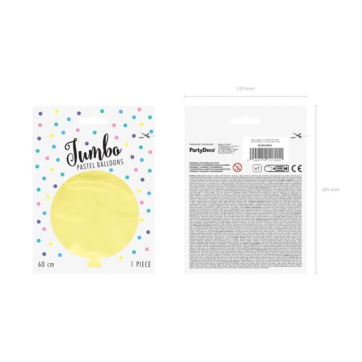 1 stk. Kæmpe Latexballon Pastel Gul 60 cm 1 stk. Kæmpe Latexballon Pastel Gul 60 cm