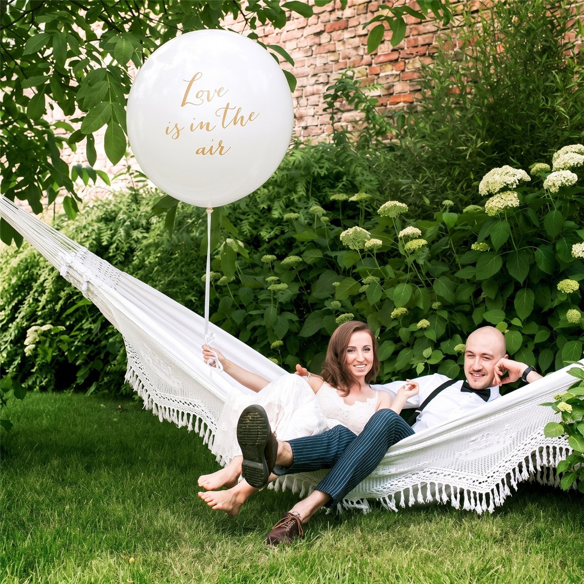 Kæmpe Ballon Hvid "Love is in the air" 1 m Kæmpe Ballon Hvid "Love is in the air" 1 m