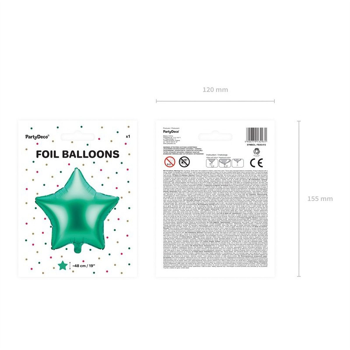 Folieballon Stjerne Grøn 48 cm til Helium og Luft Folieballon Stjerne Grøn 48 cm til Helium og Luft