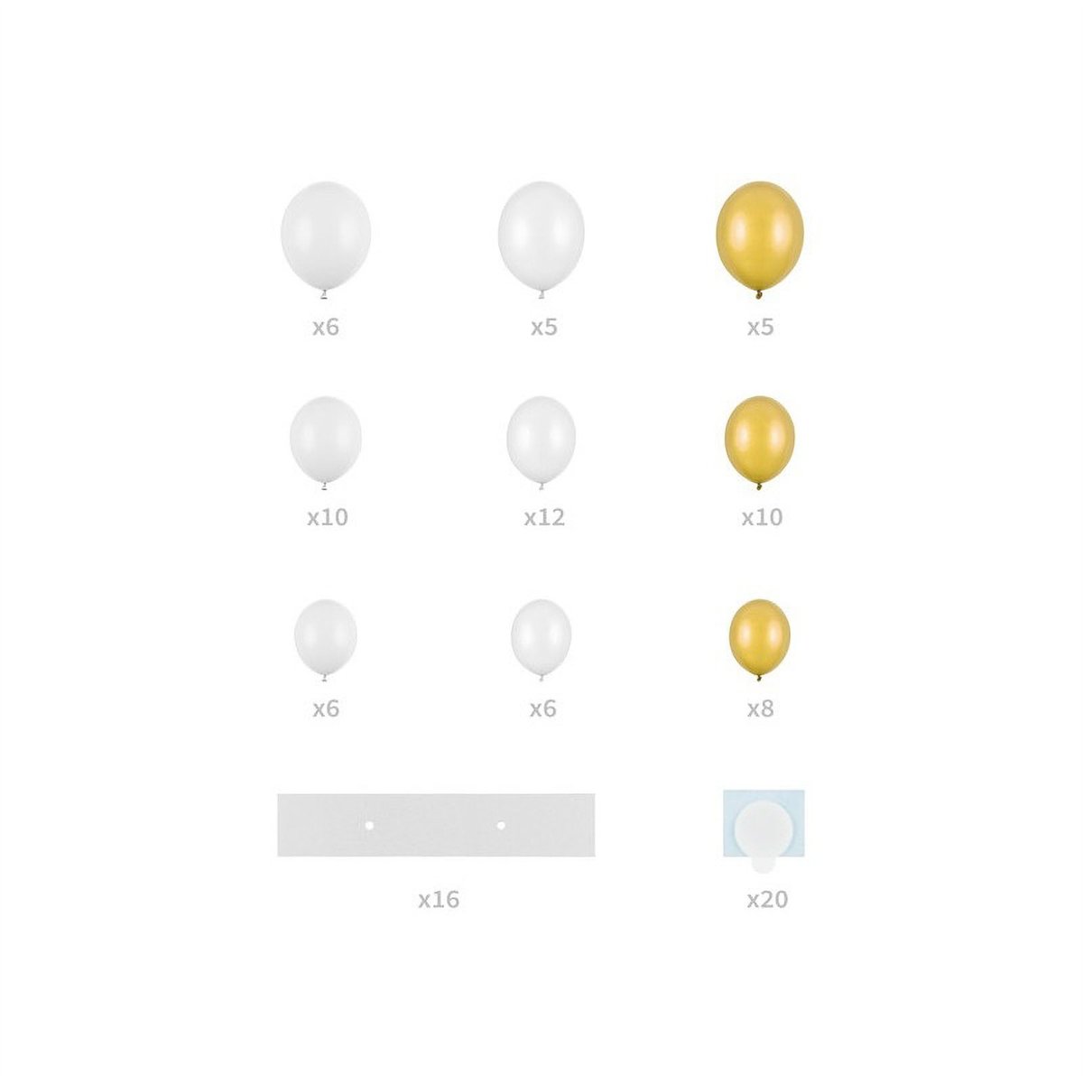 Ballonhjerte Sæt Hvid og Guld 166x160 cm Ballonhjerte Sæt Hvid og Guld 166x160 cm