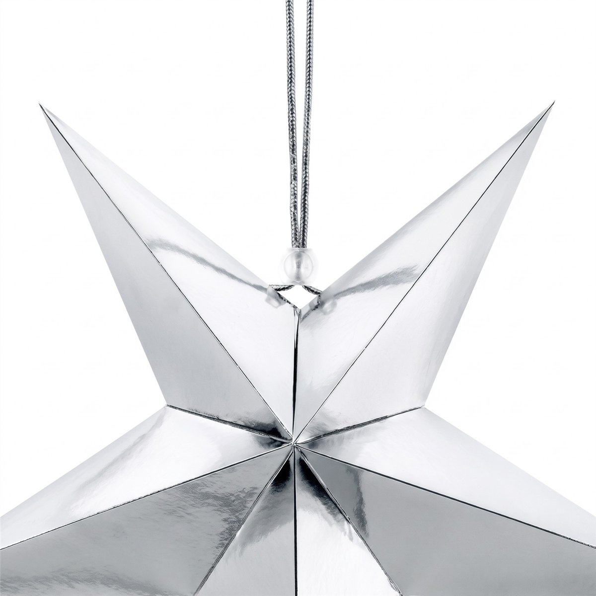 Papirstjerne i Sølv Metallic Karton 30 cm Papirstjerne i Sølv Metallic Karton 30 cm