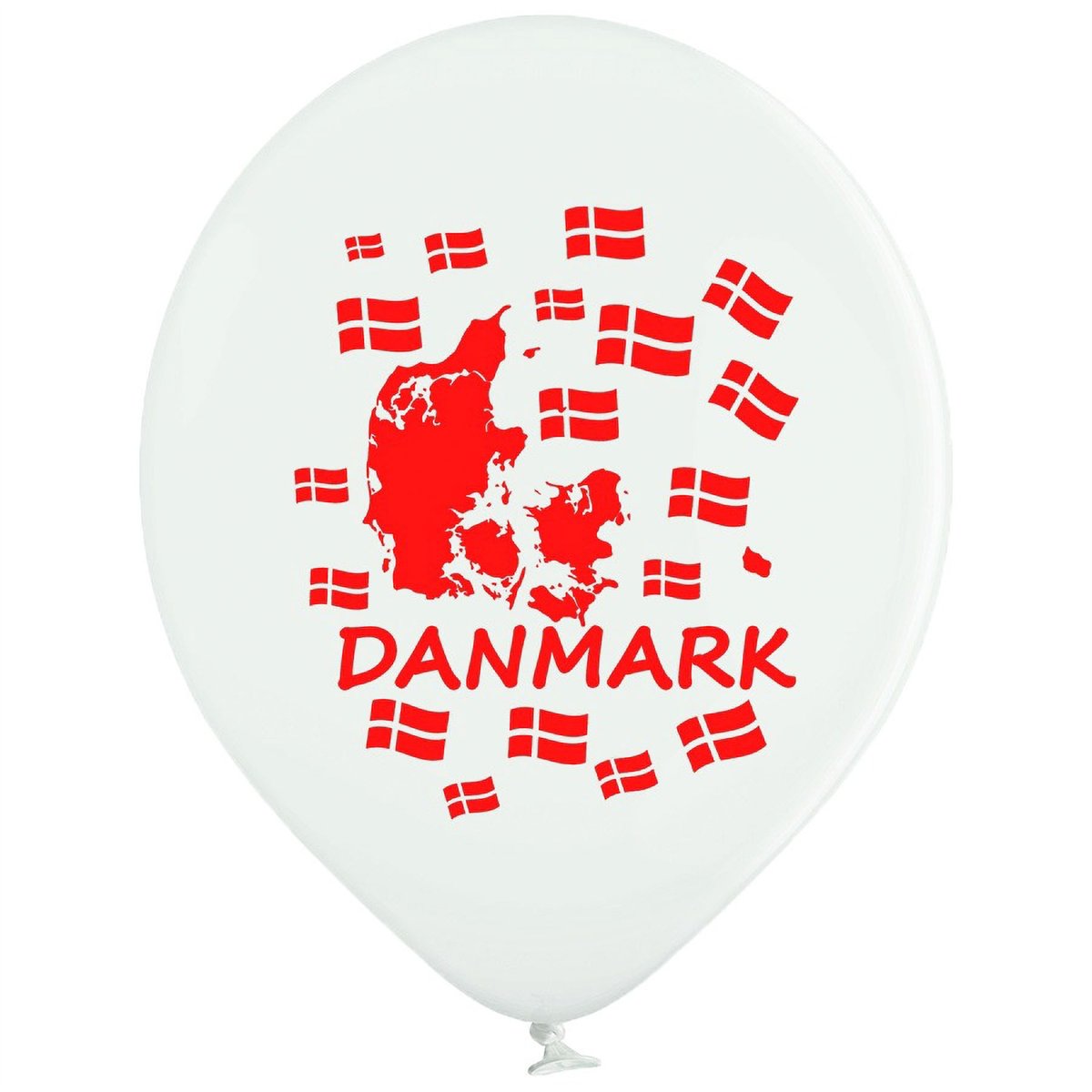 10 stk. Latexballoner Danmark Rød/Hvid 26 cm 10 stk. Latexballoner Danmark Rød/Hvid 26 cm