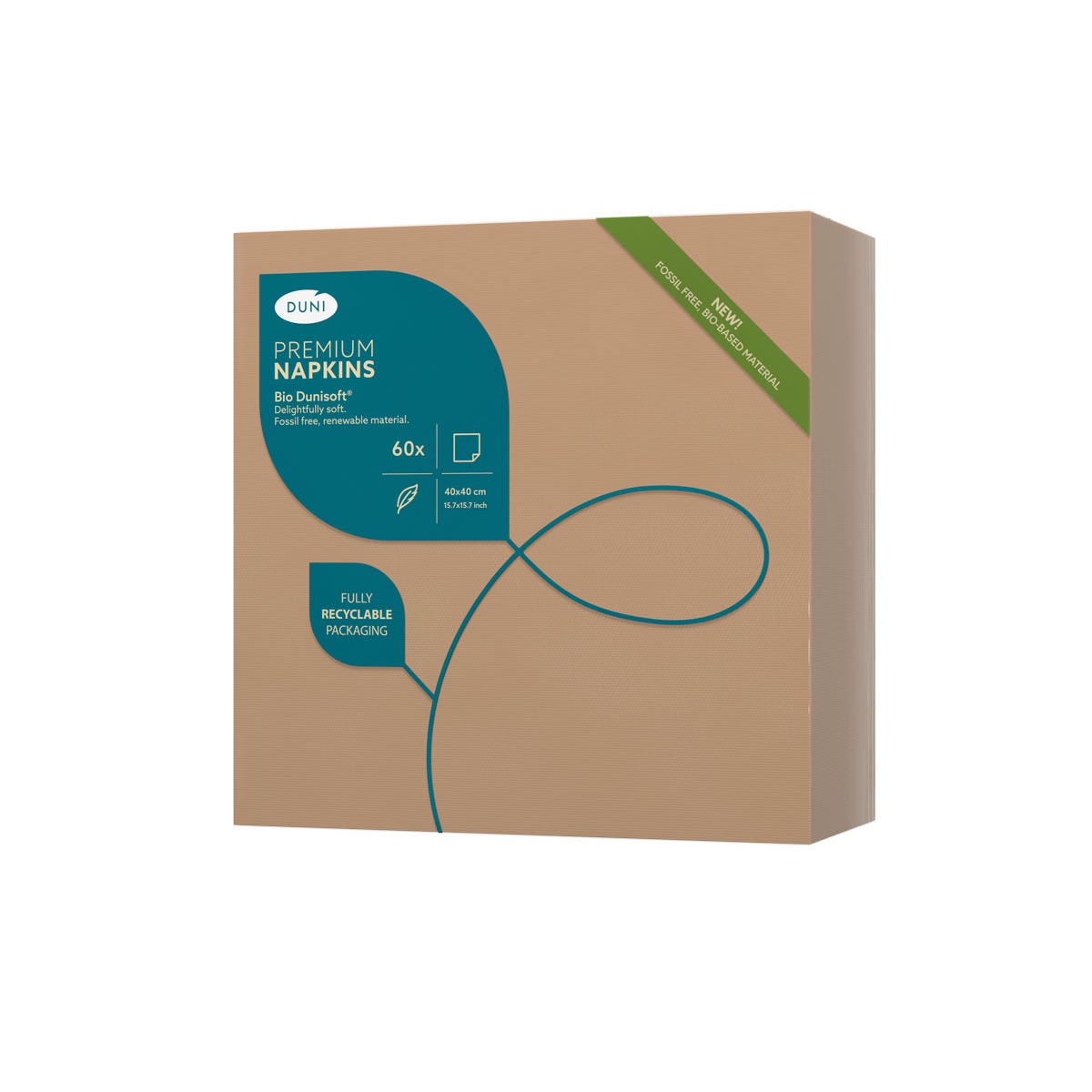 60 stk. Servietter Brun Dunisoft Bio 40x40 cm
