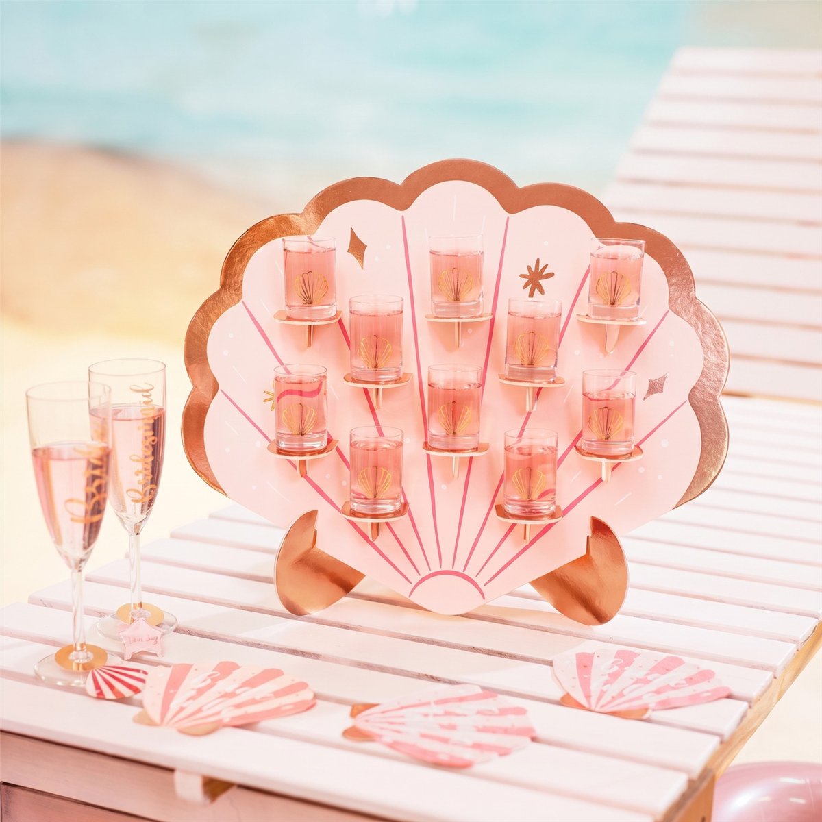 6 stk. Glasstickers Roseguld Brud & Brudepige 6 stk. Glasstickers Roseguld Brud & Brudepige