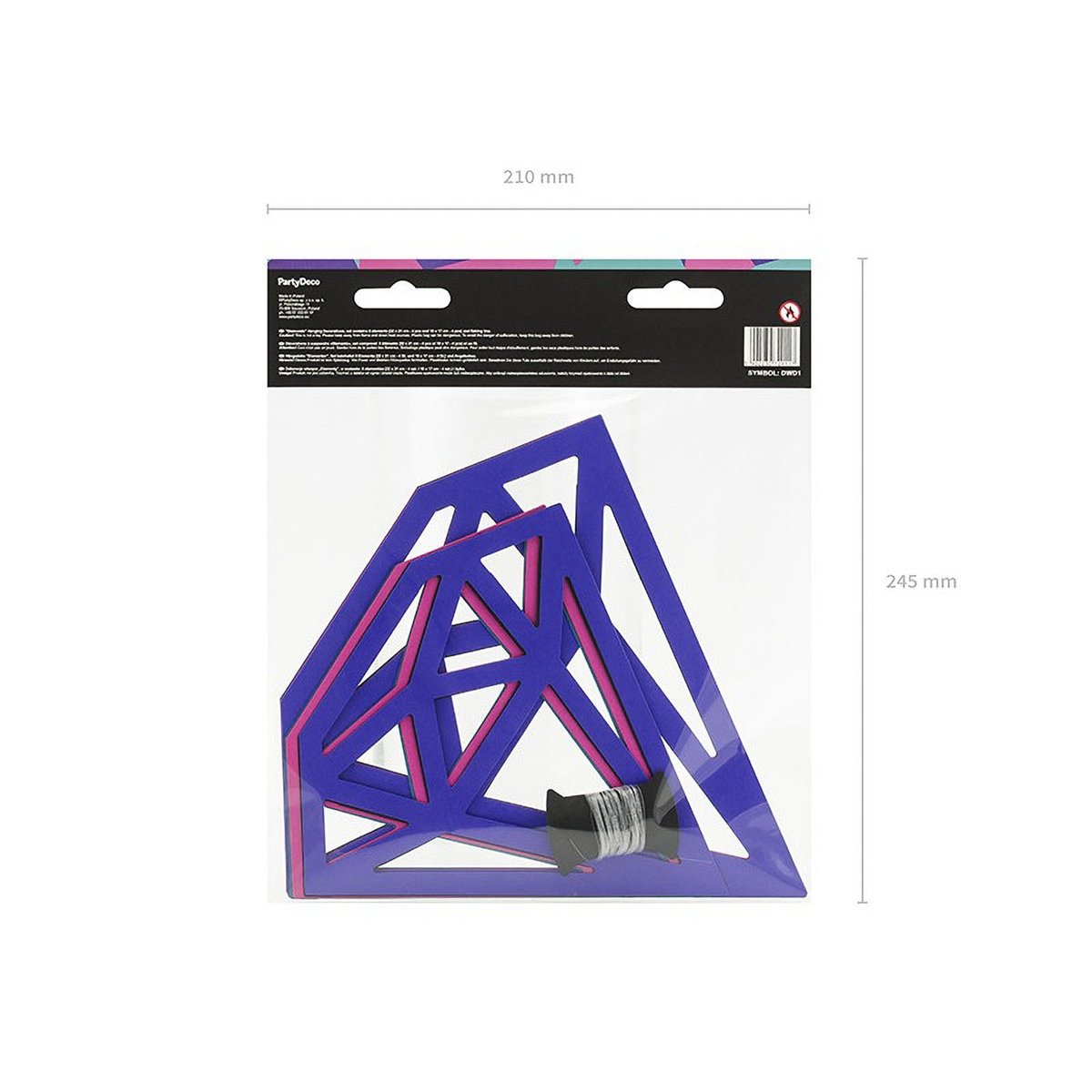 8 stk. Diamant Dekorationer Papir Mixdesign 30 cm 8 stk. Diamant Dekorationer Papir Mixdesign 30 cm