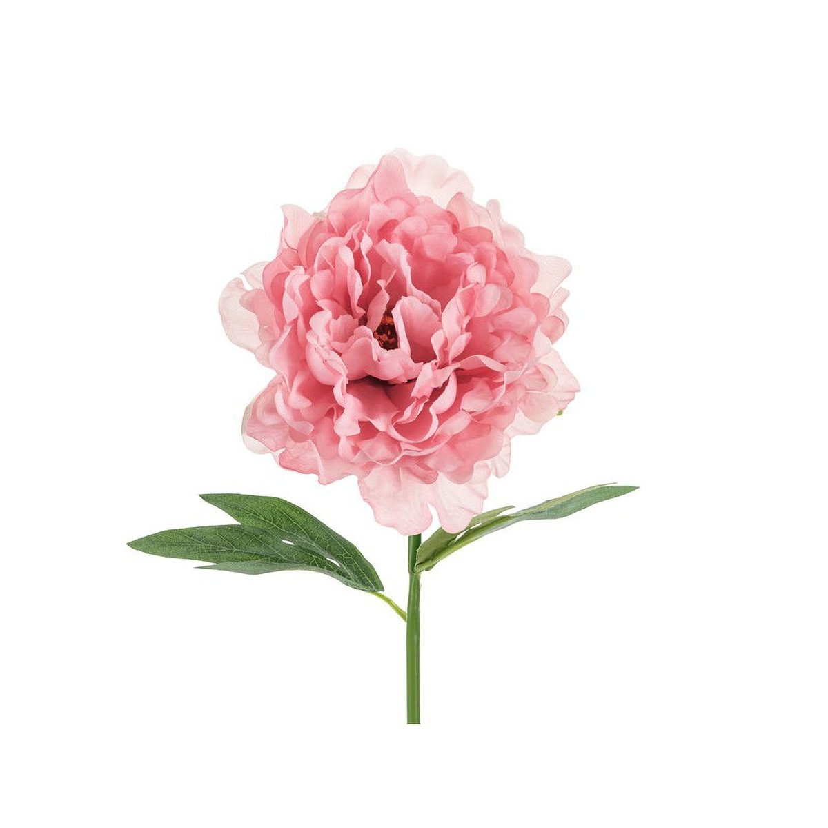 Kunstig Pæonblomst Pink med Grønne Blade 35 cm Kunstig Pæonblomst Pink med Grønne Blade 35 cm