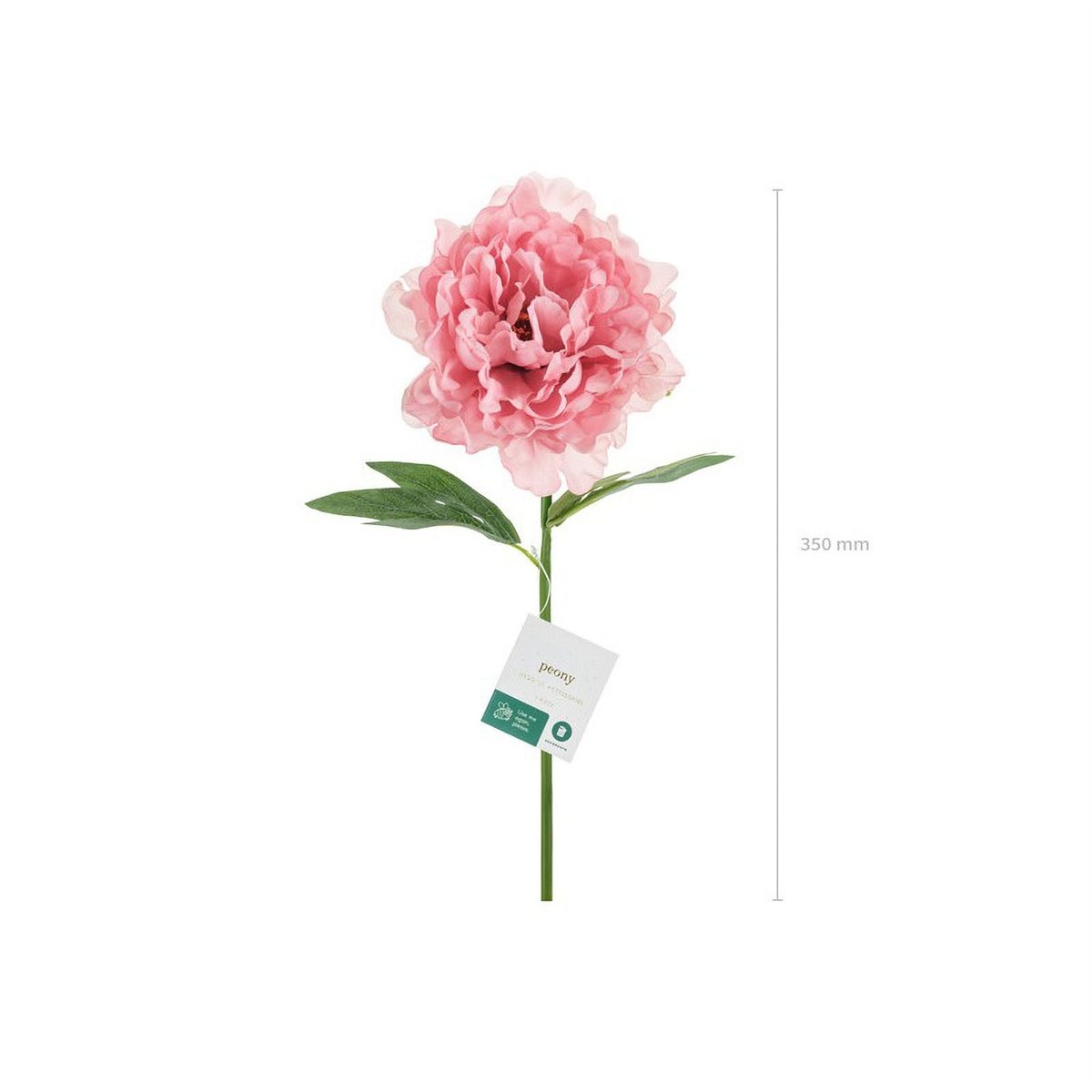 Kunstig Pæonblomst Pink med Grønne Blade 35 cm Kunstig Pæonblomst Pink med Grønne Blade 35 cm
