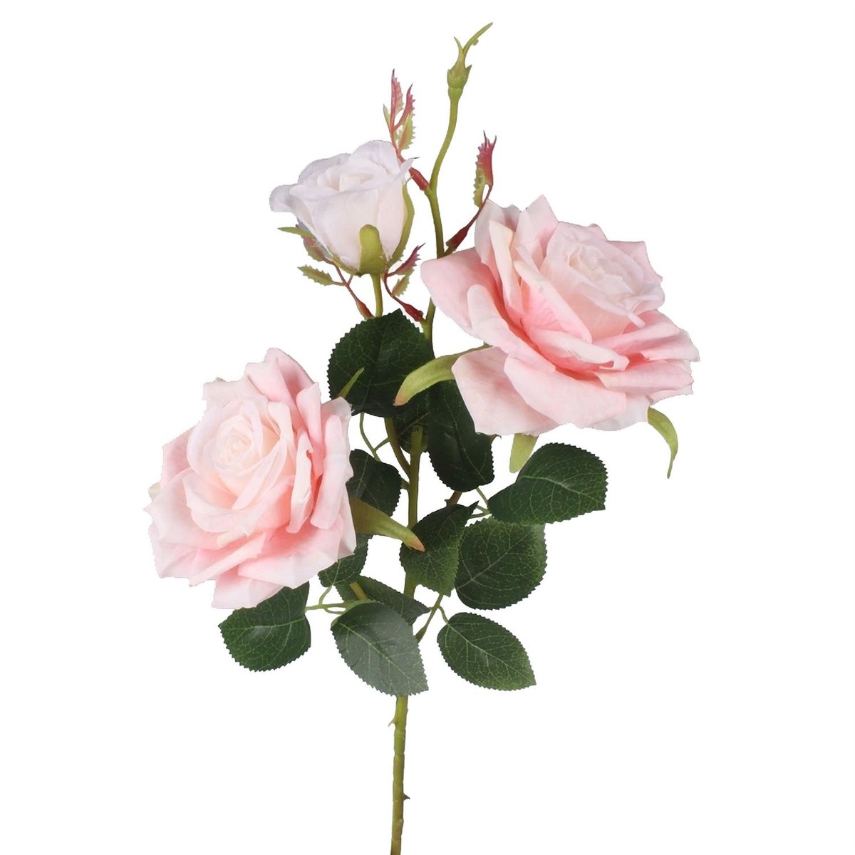 1 stk. Kunstig Engelsk Rose med 2 Hoveder og Knop Pink 65 cm 1 stk. Kunstig Engelsk Rose med 2 Hoveder og Knop Pink 65 cm