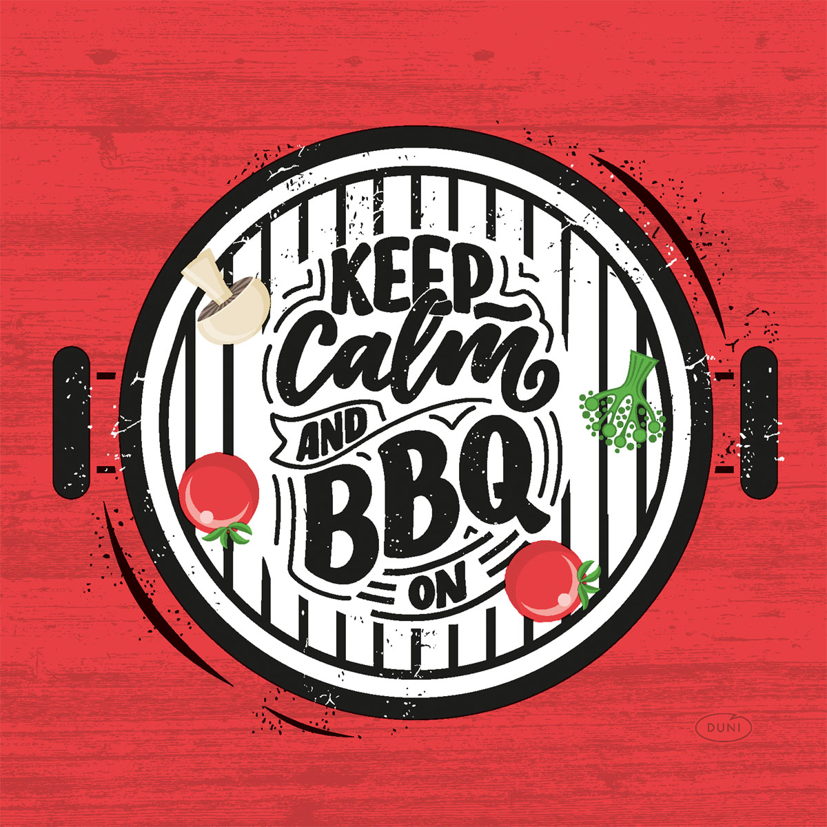 20 stk. Servietter BBQ Grill Rød Hvid Sort 33x33 cm 20 stk. Servietter BBQ Grill Rød Hvid Sort 33x33 cm