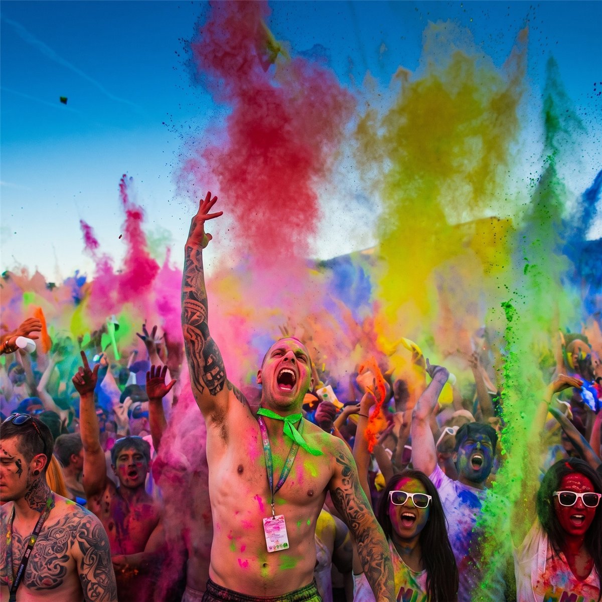 70 g Holi Farvepulver Grøn af Majsstivelse 70 g Holi Farvepulver Grøn af Majsstivelse
